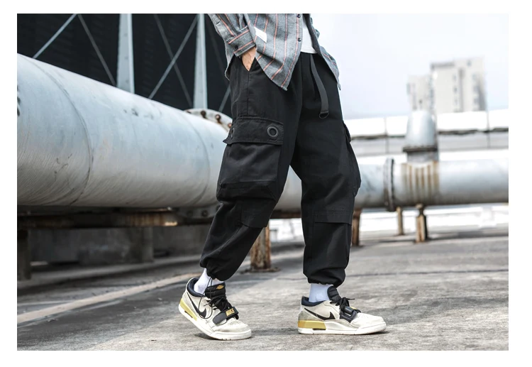 Men Hip Hop Cargo Pants Man Japanese Streetwear Joggers Pants Men Designer Harem Pants Y1985
