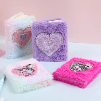 

Cute Unicorn Notebook And Journal Diary Plush Notepad Dog Line Agenda Planner Organzier Kawaii Back To School Note Book