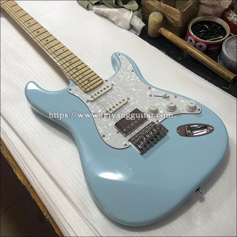 Guitare Electrique Avec Peinture Bleu Ciel Double Prise Et Col En Erable Vente Directe D Usine Aliexpress