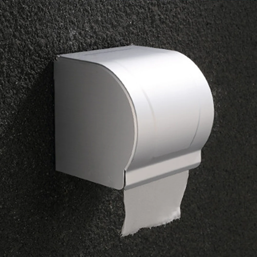 Toilet paper rack space aluminum tissue box roll paper rack all closed paper towel rack waterproof and dustproof