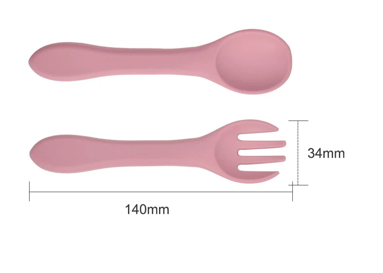 6PCS/Set Baby Silicone Tableware Cup  Bowl Plate/Tray Bibs Spoon Fork Sets Children Non-slip Feeding BPA Free Dinnerware Dinner