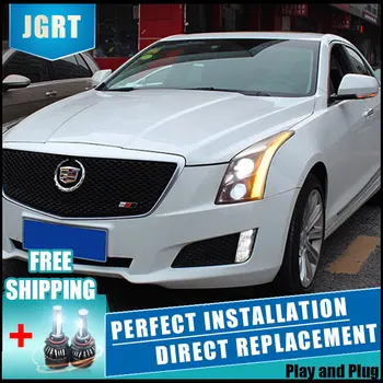 

2PCS LED Headlights For Cadillac ATSL 14-17 Car Led Lights Double Xenon Lens Car Accessories Daytime Running Lights Fog Light