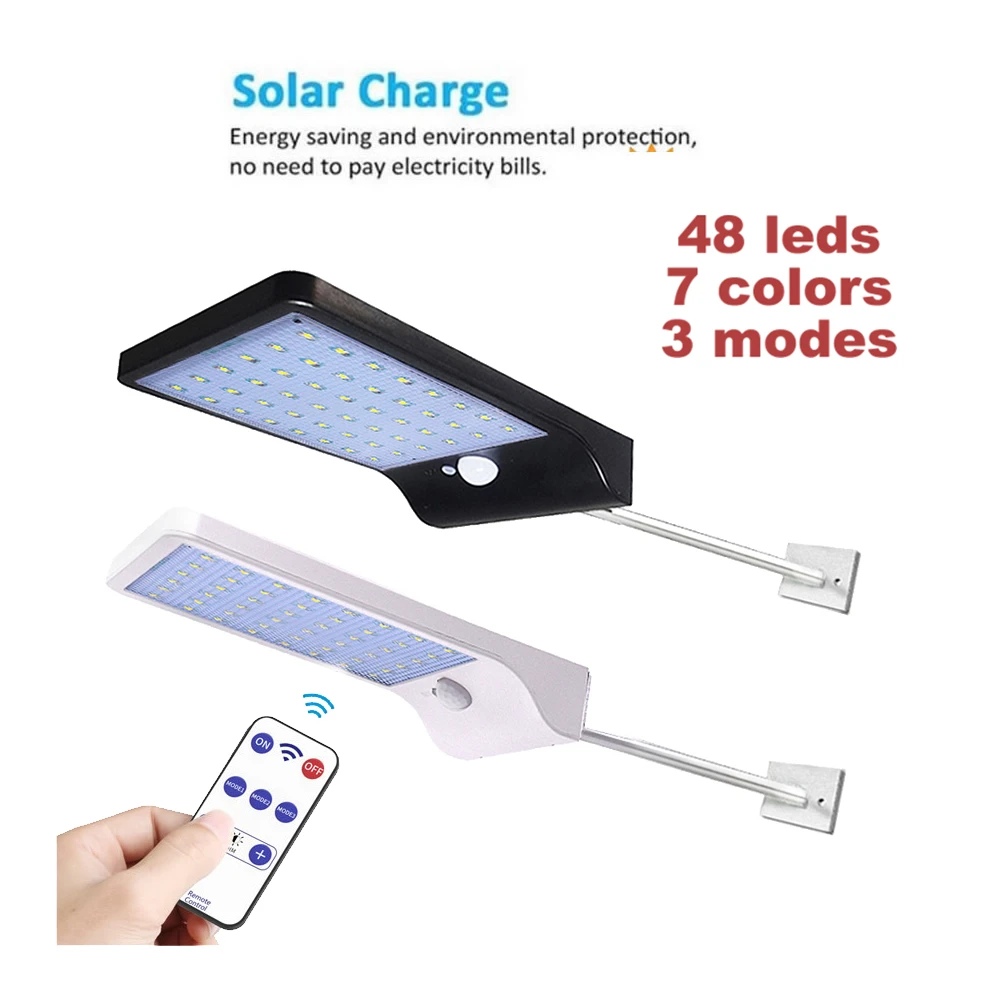 

remote Solar Light 36/48 LED Auto PIR Motion Sensor With Garden Wall Solar Lamp Outdoor Waterproof security light garage