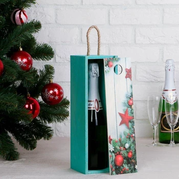 

Carrying for the bottle "new year, with a star" with a rope handle, 33,3x10,8x8 cm 4406477