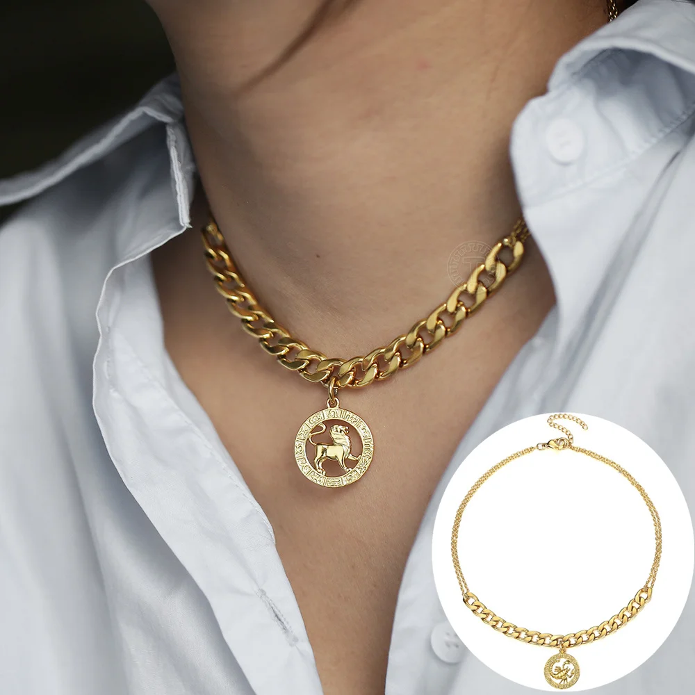 Новинка стильное ожерелье-чокер с 12 созвездиями Знак зодиака ожерелье подвесным