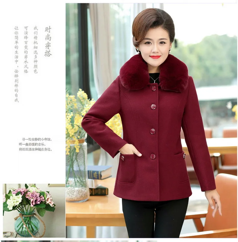 Минималистичный стиль, зимнее плотное шерстяное пальто, темно-красный, зеленый, фиолетовый, датский мех, Короткие плотные твидовые куртки