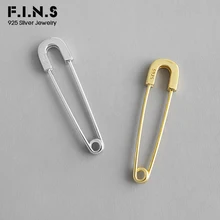 F.I.N.S корейские серьги из стерлингового серебра S925 INS простые серьги в форме булавки в стиле панк двухтонные серебряные серьги-гвоздики 925 ювелирные изделия