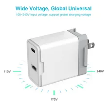 Горячая 2 порта тип-c+ USB настенное зарядное устройство 30 Вт питания зарядное устройство для iPhone 11/X/XR Google Pixel SamSung S10 S9 смартфонов