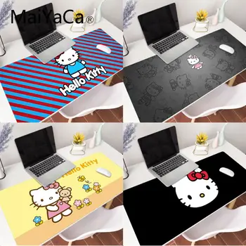

MaiYaCa 80x40cm Hello Kitty cat Customized laptop Gaming Mouse Pad Large Locking Edge Keyboard 70x30cm Deak Mat for Cs Go LOL