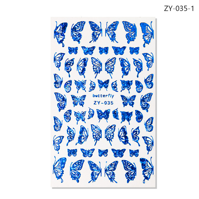 Craft Sticker 3D Nail Art Sticker Ultra-thin Butterfly Nail Art Decoration Sticker Holographic Laser Butterfly Nail Decals
