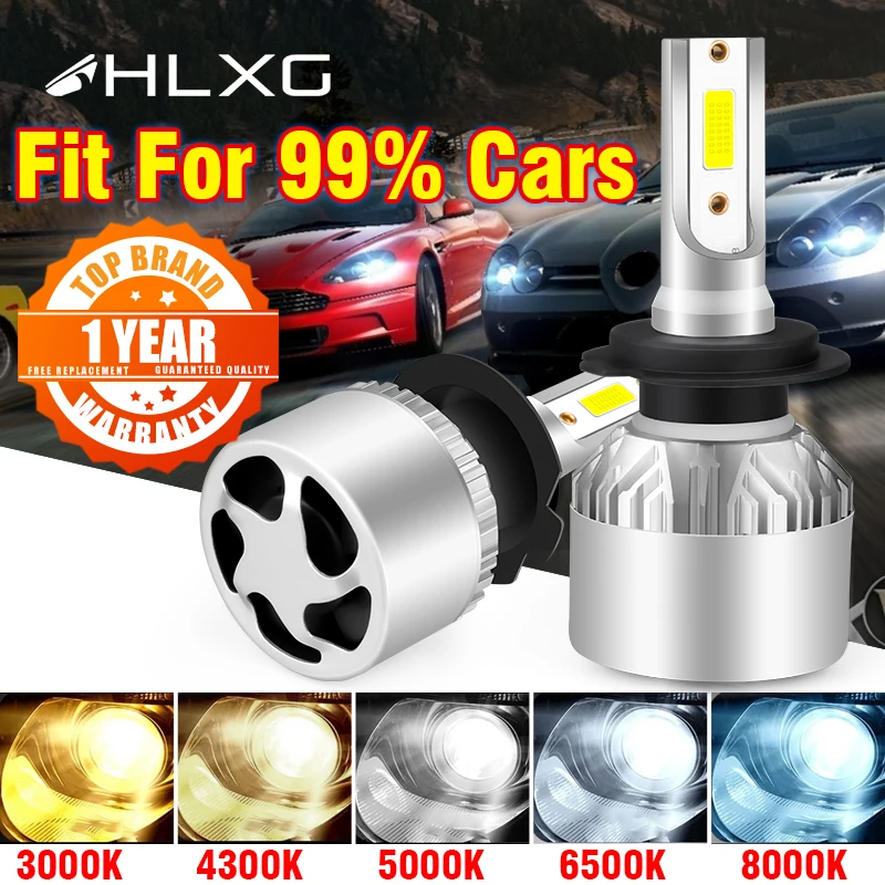 Hlxg H4 светодиодный H7 H11 H8 HB4 H1 H3 9005 HB3 автомобильные лампы для фар машины мотоцикла