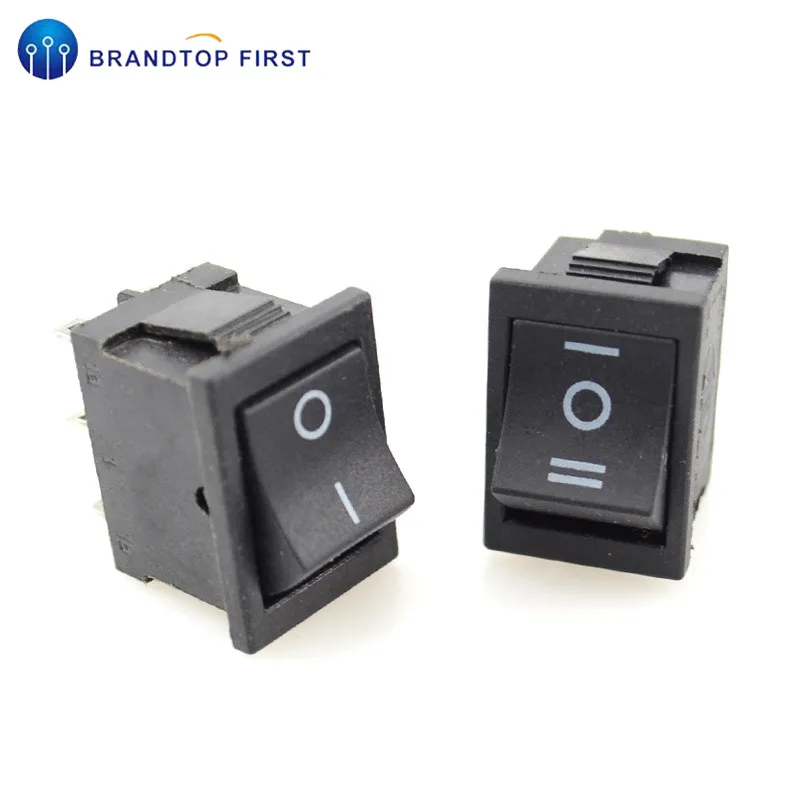 AC 6A/250V 10A/125V 6 Pin 21*15mm 2 положения 3 лодки кулисный переключатель на выключение KCD1