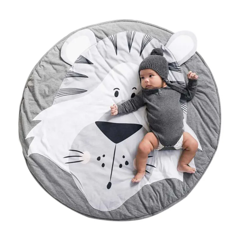 

Baby Play Mats Pad Toddler Kids Crawling Blanket Toys Mat For Children Room Decor Photo Props Round Carpet Rug Cartoon Animals