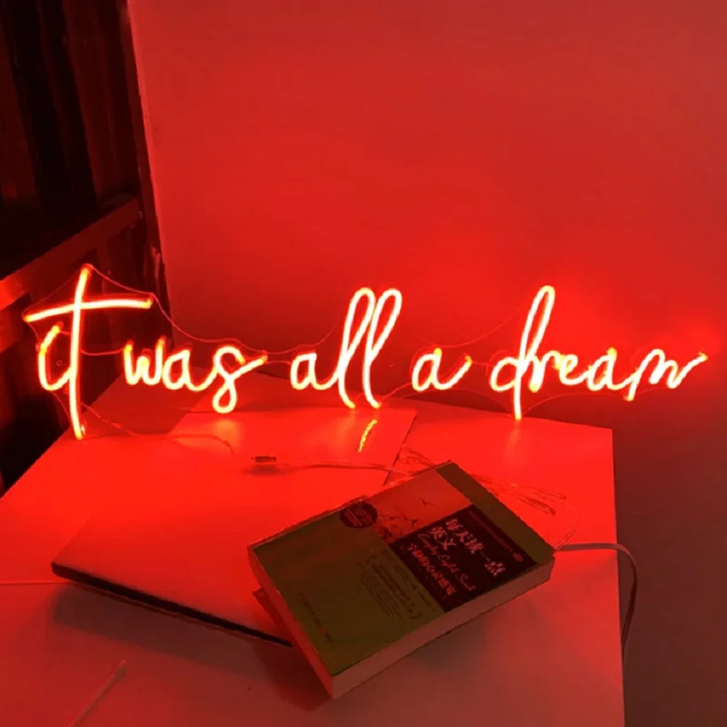 

Led Aesthetic It was all a dream Flex Light Sign For Home Room Wall Decor Kawaii Anime Cute Bedroom Decoration Outdoor Lighting