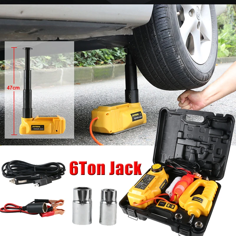 Autool 6t 12v Jack For Car Jacks Hydraulic Jack Lifting 47cm Hight Auto