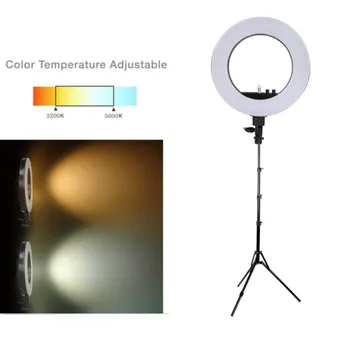 

Uk Plug 18inch LED Selfie Ring Light Dimmable Camera Phone Ring Lamp With Stand Tripods For Make Up Video Live Broadcast Studio