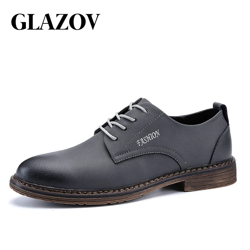GLAZOV; брендовая модная удобная Рабочая обувь; сезон осень-весна; высококачественные повседневные мужские кожаные туфли; мужские оксфорды на шнуровке; мужская обувь