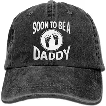 Скоро быть папой унисекс Потертая джинсовая бейсбольная кепка папа шляпа регулируемая задняя застежка шляпа водителя грузовика