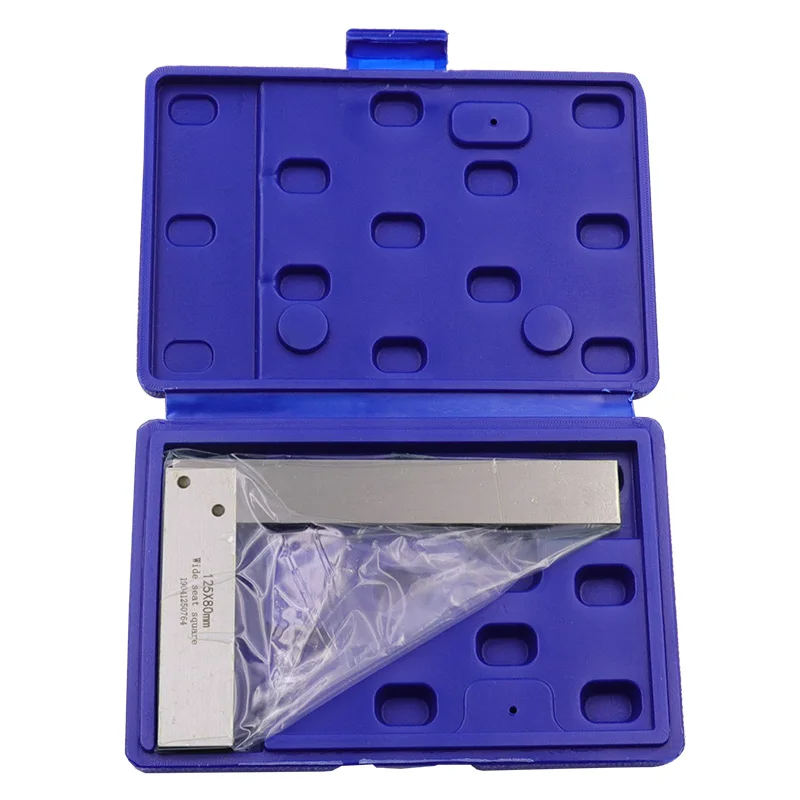 Square 90-degree square L-shaped ruler With ground seat Precision hardened steel angle ruler 63x10 80x50 100x60 125x80mm