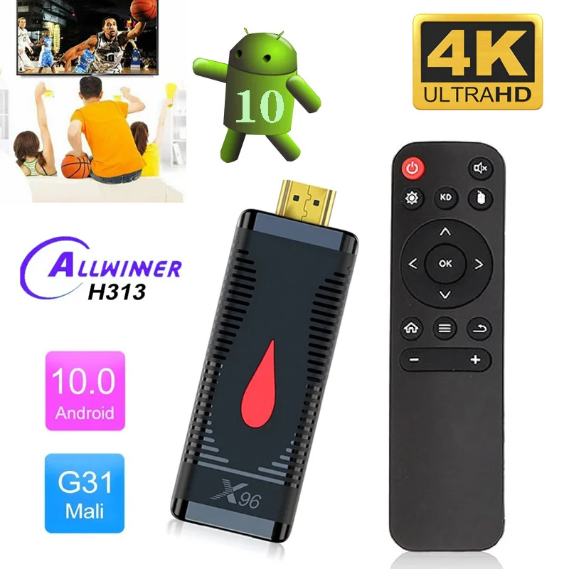 X96 S400 TV Stick 4K Android 10.0 Mini TV Box Allwinner H313 Set Top