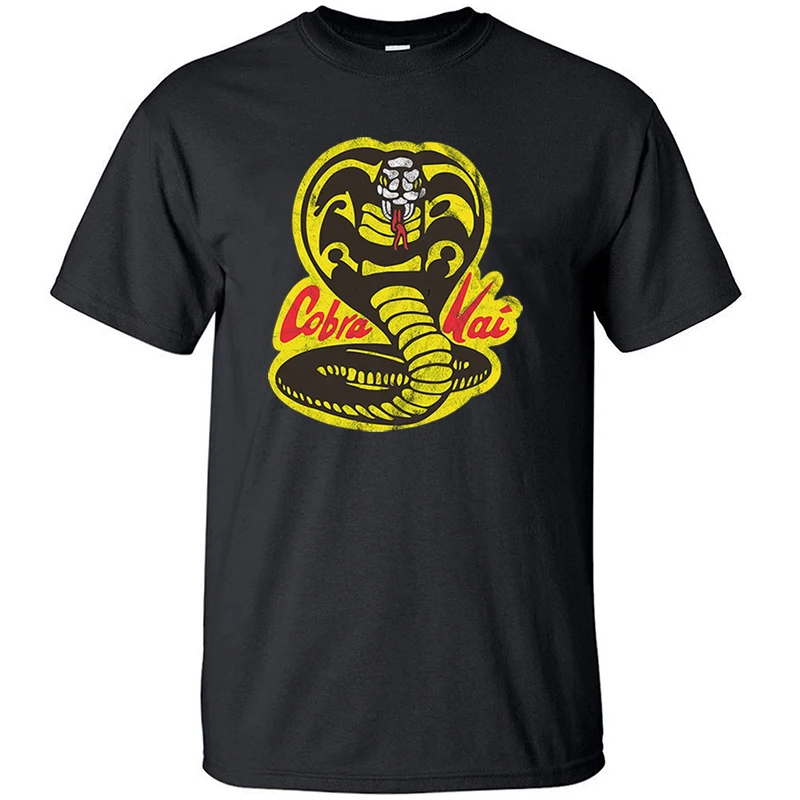 Cobra Kai Футболка мужская футболка каратэ рубашки хлопок ТВ шоу летние топы