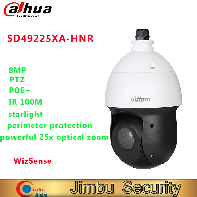 Dahua ptz camera SD49225XA-HNR 2MP 25x Starlight IR WizSense Network PTZ Camera Starlight technology Perimeter protection