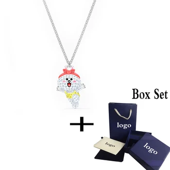 

2020 Fashion Jewelry SWA New FRIENDS Bear Necklace Cute Cornie Rabbit Decoration Crystal Necklace Female Romantic Jewelry Gift