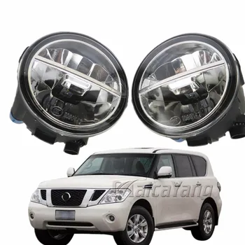 

2x Car Front Fog Light LED Light Daytime Running Light DRLFor Nissan Patrol 3 III Y62 Closed Off-Road Vehicle 2010-2015