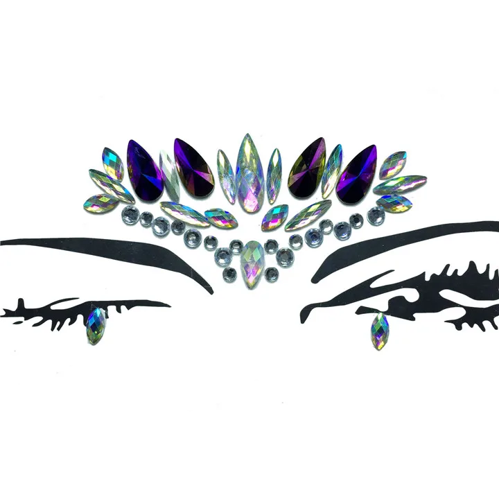 7   DIY Crystal Face Stickers For Women Masquerade Jewelry Party Decor Music Festival Colorful Rhinestone Eyebrows Face Sticker