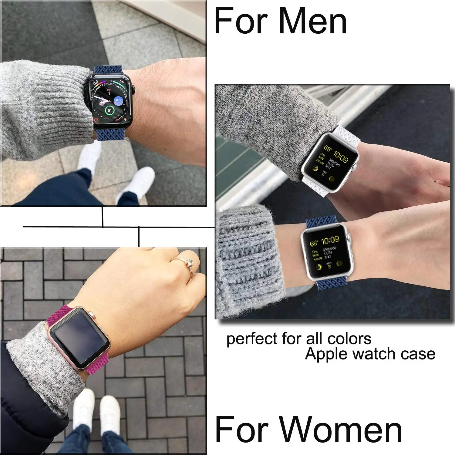 Силиконовый ремешок для apple watch 44 мм 40 мм apple watch band 5 4 3 2 1 iwatch band 38 мм 42 мм ромбический узор ремешок для часов браслет