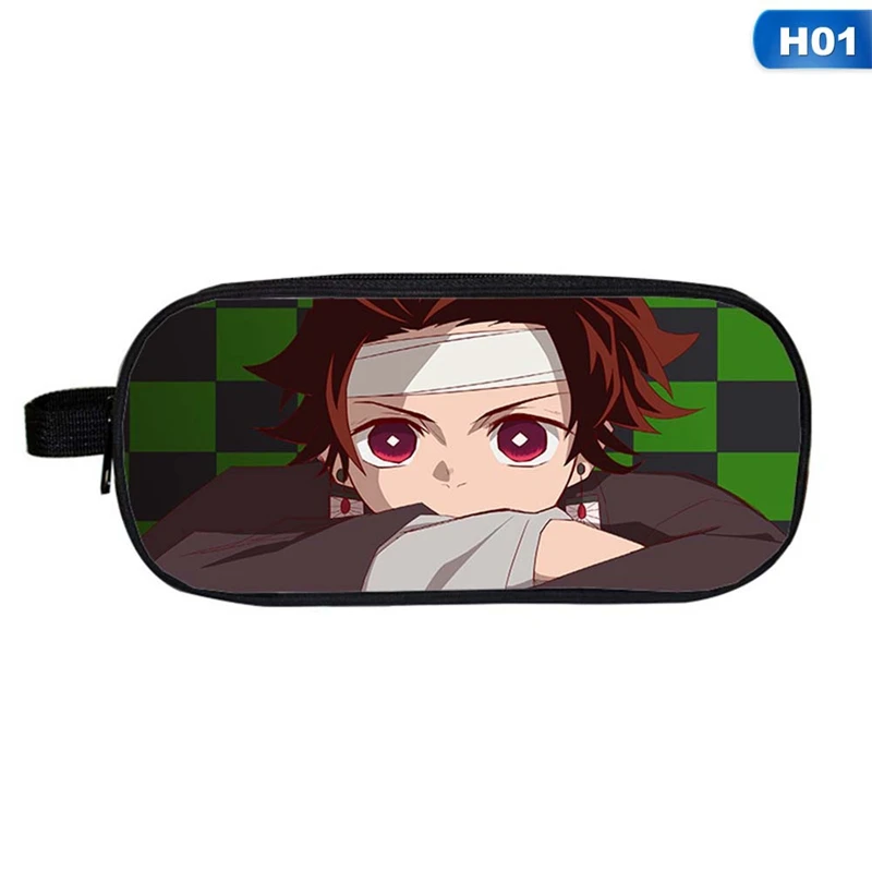 Аниме Demon Slayer: Kimetsu no Yaiba чехол-карандаш косметичка мультипликационная Студенческая многофункциональная откидная канцелярская сумка в подарок