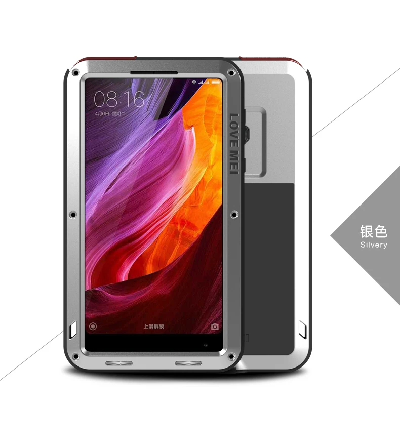 Алюминиевый металлический чехол LOVE MEI для Xiaomi mi x, мощный защитный противоударный водонепроницаемый чехол для Xiaomi mi x Capa Coque