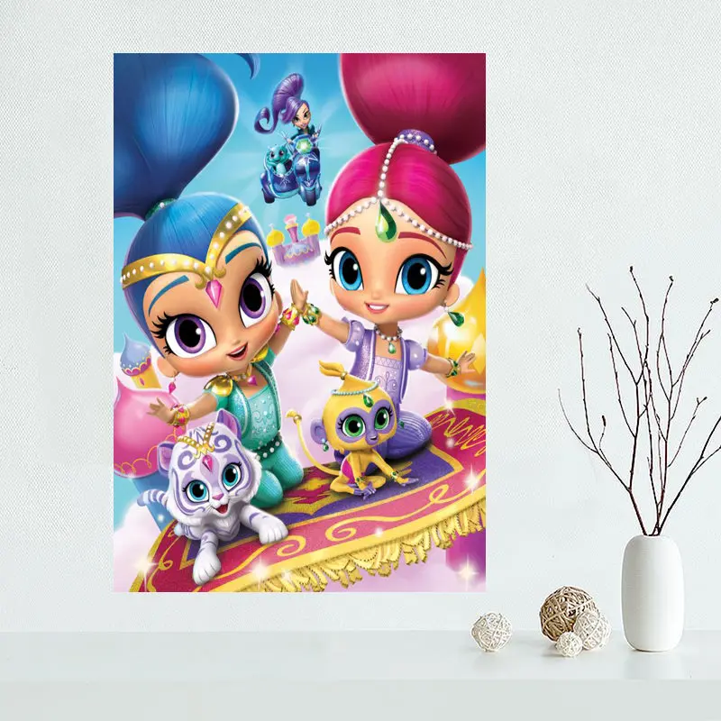 

Custom Shimmer Shine Poster Wall For Living Room Art Poster Decoration Silk Fabric Bright Smooth No Frame Morden Print Wall