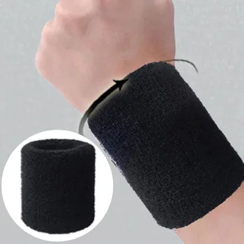 Mannen Sport Pols Brace Wrap Vrouwen Zweetband Zweetband Tennis Squash Badminton Gym Fitness Zachte Katoen Fiber Wrist Bands