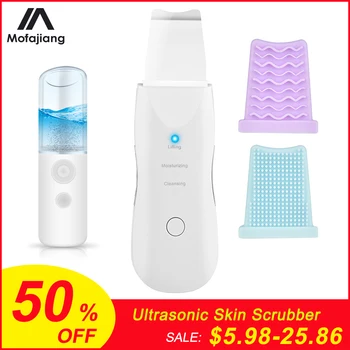 

Ultrasonic Skin Scrubber Deep Cleaning Face Scrubber Vibrating Facial Cleansing Skin Spatula Peeling Beauty Instrument Device