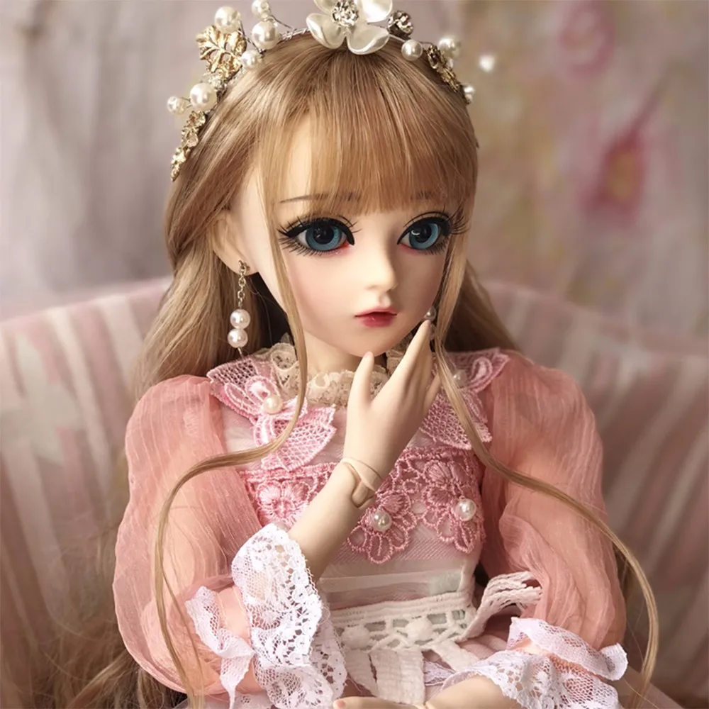 

BJD Doll 1/3 Reborn Makeup Dolls 60cm Lace Dress Set Doll Toy Soft Vinyl Princess With Changeable Eyesball Dolls For Kids Xmas