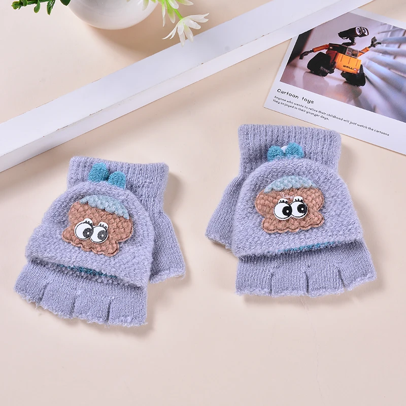 Детские зимние теплые прекрасные перчатки для детей 2-6 лет - Цвет: light blue