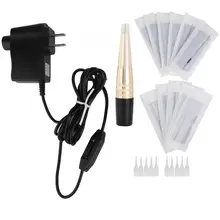 Машина для татуировки электрическая микроблейдинг бровей губ Полуперманентная Татуировка ручка машина инструмент 100-240 В США вилка татуировки пистолет