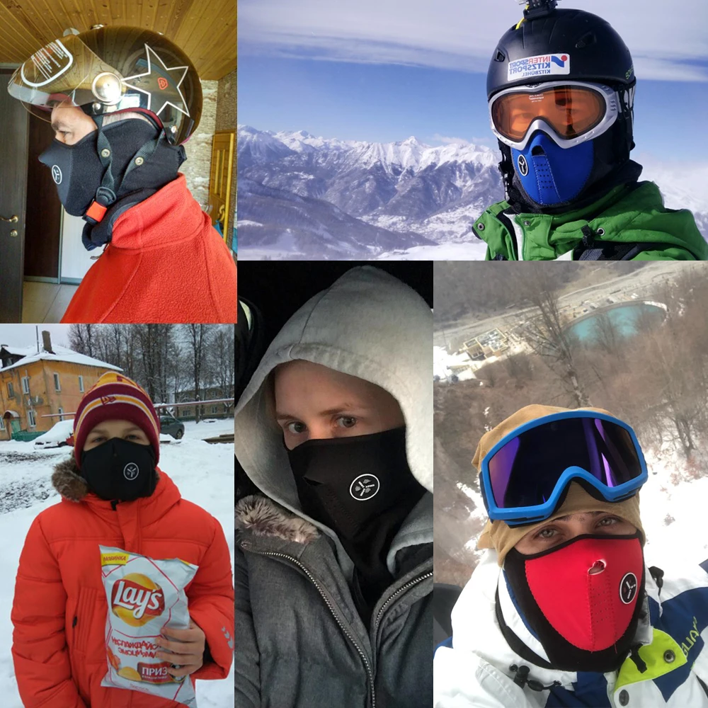 FENRIR мотоциклетная полулицевая маска, флисовая унисекс, лыжная Лыжная мотоциклетная теплая зимняя защита шарф для шеи, теплая защитная маска