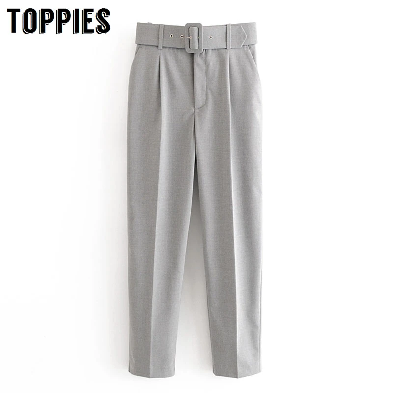 2020 spring summer gray suit pants women high waist harem pants leisure women torusers streetwear 2020 spring summer gray suit pants women high waist harem pants leisure women torusers streetwear