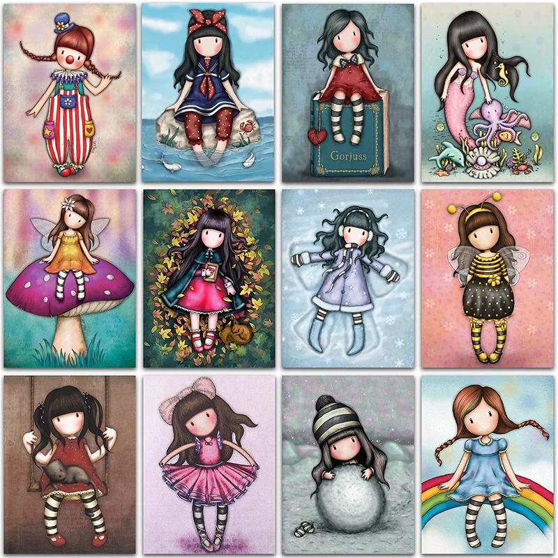 Diamond Painting Painting Set 5D DIY Diamond Painting Kit Paint Cartoon Girl princess Picture Home Decor Full Square&Round embroidery mosaic Cross stitch
