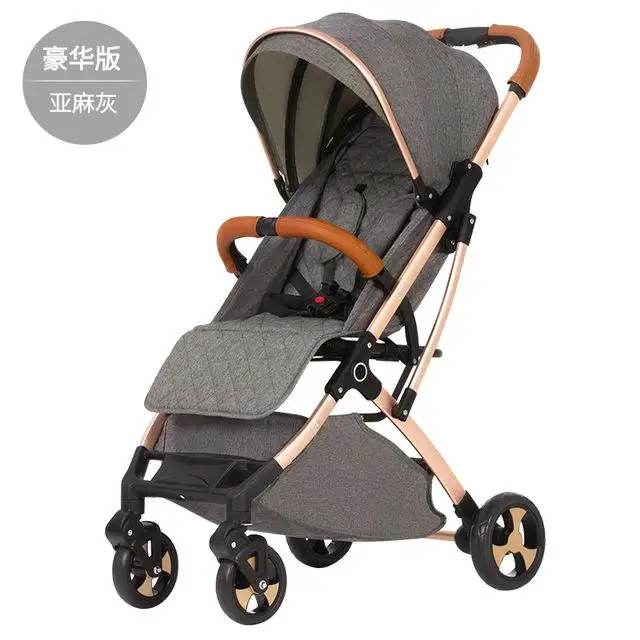 Four-wheeled stroller portable folding 0-3 year old baby carriage - Цвет: gray2