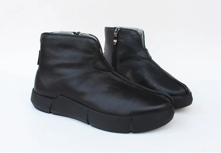 Careaymade/зимние кожаные ботинки; высокие ботинки из овечьей кожи с меховой подкладкой; нескользящие и теплые зимние ботинки; мужская обувь