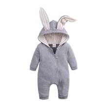 Aidolla Cute Rabbit Ear Long Sleeves Romper for 0-2Y Baby Boys Girls Infant Autumn Multicolour Conton Jumpsuit