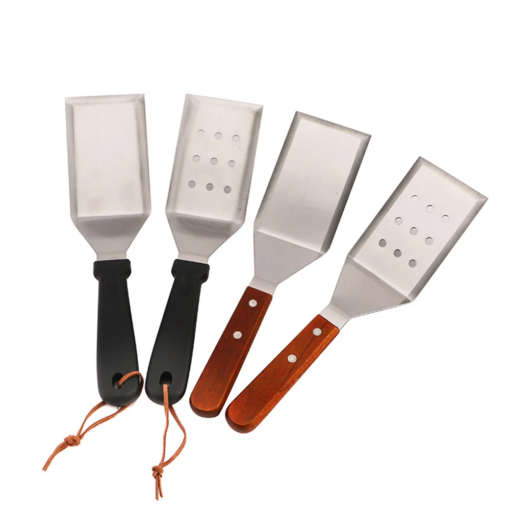 

Stainless Steel Turner Cheese Shovel Wooden Handle Iron Turner Steak Pizza Leakage Shovel Pancake Shovel Kitchen Tools