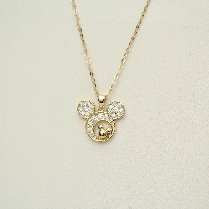 

CMajor 9K Gold Fine Jewelry AU375 Fashion Temperament Elegant Delicate Personality Simple Lovely Mouse Pendant for Girl Student