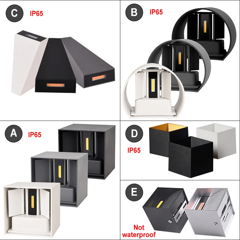 Simple LED 12W IP65 waterproof wall lamp  indoor and outdoor adjustable wall light courtyard porch corridor bedroom wall sconce