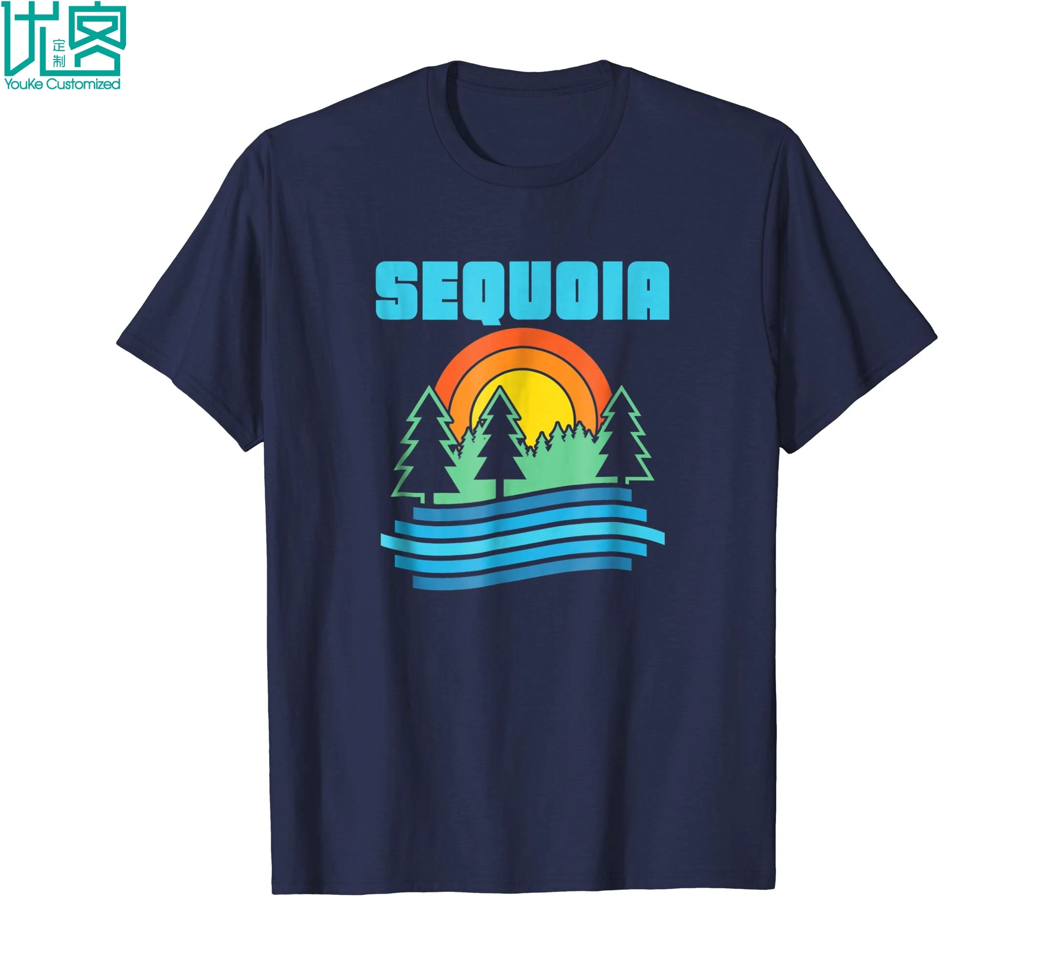 Sequoia/национальный парк уличная футболка с изображением дерева и реки Уникальные