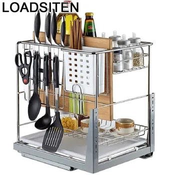 

Despensa Gabinete Cucina Almacenaje Platos Organizador Armario Cocina Stainless Steel Organizer Cuisine Kitchen Cabinet Basket