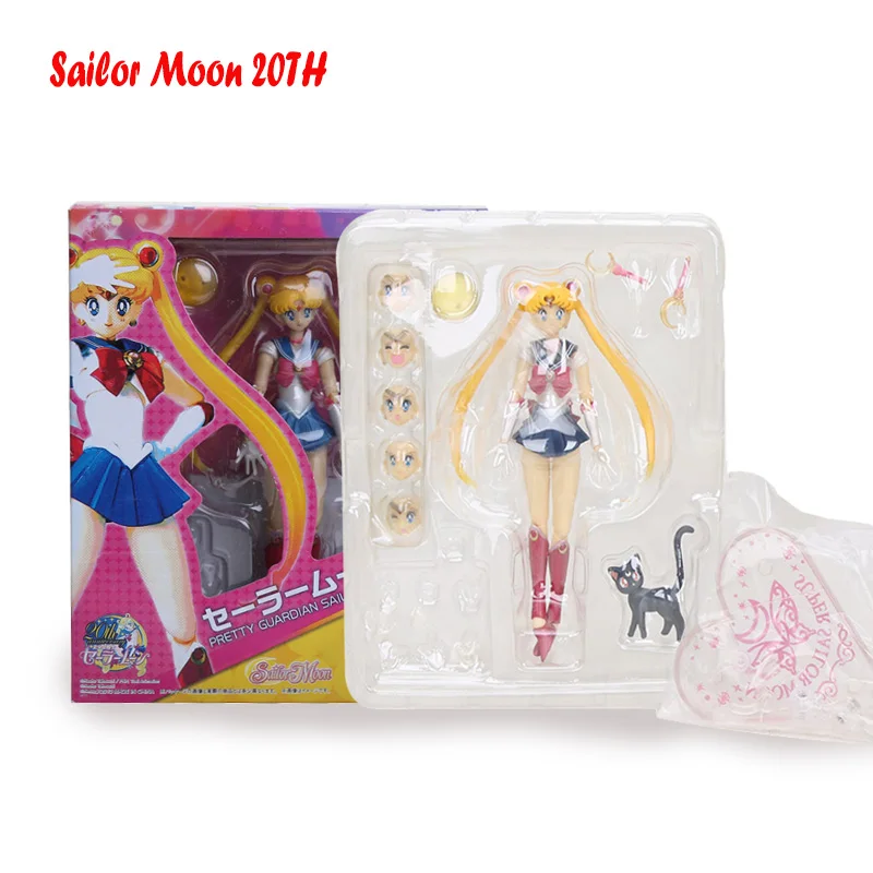

Sailor Moon Figure Tsukino Usagi Figure Mercury Mars Venus Jupiter 20TH Anniversary Movable Joints Black Lady Action Figure 15cm